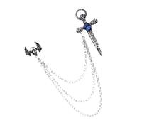 Stylish Winged Crucifix Swords Brooch Secure Locking Clasp Lightweight Alloy Punk Jewelry For Parties Office & Daily Outfits Lightweight Alloy Chest Pin