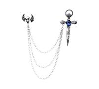 Stylish Winged Crucifix Swords Brooch Secure Locking Clasp Lightweight Alloy Punk Jewelry For Parties Office & Daily Outfits Gothic Chest Jewelry