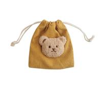 Stylish with Bear Design Corduroy Drawstring Bag Never Lose Or Dirty Your Child Again Storage Bag Storage Container Diaper Organizers