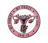 Stylish Womb Inspired Badge Stylish Metallic Pin Trendy Uterus Accessory for Jackets Hats and Everyday Wear Feminist