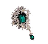 Stylish Women Antique Inspired Crystal Brooch Pin Embellishment Multi Occasion Accessory Durable Comfortable Alloy Crystal Flower Jewelry, one size, As described