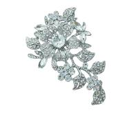 Stylish Women Antique Inspired Crystal Brooch Pin Embellishment Multi Occasion Accessory Durable Comfortable Alloy Crystal Flower Jewelry, Einheitsgröße, As described