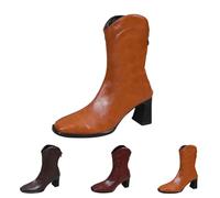 Stylish Womens Boots Pointed Toe Womens Smart Boots Low Block Work Boot Fashionable Office Boot Comfort Chunky Heeled Booties Classic Winter Booties Trendy Urban Bootie For Ladies