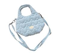 Stylish Women's Crossbody Bag, Removable Strap with Dying from Buyer Bag, Shoulder Bag, Heart Design Handbag for Daily Use, Large Capacity Sleeve Crossbody, Light Blue Grid, Eine Größe