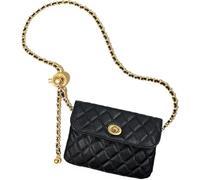 Stylish Women's Leather Chain Belt Bag - The Ultimate Versatile Crossbody/Waist Fanny Pack, Black, M