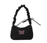 Stylish Women's Nylon Bag Fashionable Shoulder Bags Handbag with Embroidered Butterfly