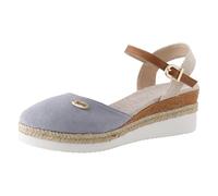 Stylish women's sandals with wedge heel for everyday wear, leisure, open toe design meets practical, perfect for summer and autumn outfits, comfortable shoe choice with trendy look, gray, 5 UK