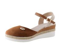 Stylish women's sandals with wedge heel for everyday wear, leisure, open toe design meets practical, perfect for summer and autumn outfits, comfortable shoe choice with trendy look, brown, 6 UK