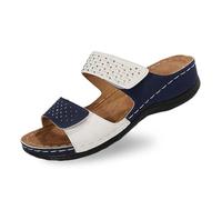 Stylish Women's Slipper With Rhinestone Design Casual Everyday Wear Outfits Exquisite Leather Upper And Wedge Heel Construction Slide Shoes For Women Size Classic Slippers Suede