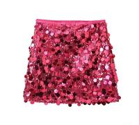 Stylish Womens Sparkly Mini Skirt, Mid Rise Design Perfect for Daily Wear and Casual Gatherings (S Pink)