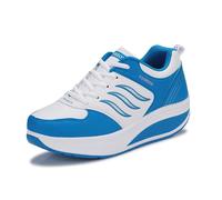 Stylish Women's Trainers, Modern Korean Lightweight Shoes, Sporty Round Lace-Up Shoes, Durable Outsoles, Casual, blue, 4 UK