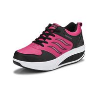 Stylish Women's Trainers, Modern Korean Lightweight Shoes, Sporty Round Lace-Up Shoes, Durable Outsoles, Casual, black, 4 UK