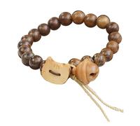 Stylish Wood Cats Beaded Sophisticated Bead Accessory Lovely Cats Pendant Wrist Chain Adornment Beaded Cute Charm Daily Commute Feline Themed Wristwear Alloy