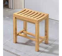 Stylish Wooden Bathroom Bench Stool - Portable Shower Chair & Footstool for Bathtub Fishing Plant Stand - Compact 42cm x 28cm x 48cm for Home & Outdoor Use