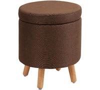 Stylish Wooden Makeup Stool with Storage & Removable Cover, Versatile Vanity Chair for Home, Salon & Changing Table Use, Functional Footrest for Ultimate Comfort