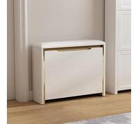 Stylish Wooden Shoe Storage Bench with Flip-Top Drawers & Padded Seat - Ideal Entryway nizer for a Clutter-Free Home Entrance