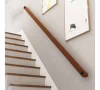 Stylish Wooden Stair Railing with Mounts SlipResistant Indoor Handrail for Villa & Attic 240cm Corridor Safety Solution - Elegant & Secure Staircase Guardrail