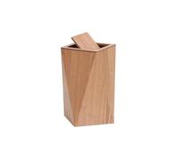 Stylish Wooden Trash Can with Lid - High-Grade Living Room Waste Basket Creative Diamond Design Small Size for Office & Home Use - Elegant