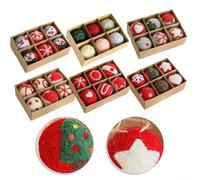 Stylish Wool Felt Christmas Ornaments 6 Pcs Set to Brighten Up Your For Holidays (F)