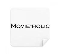Stylish Word Movie-holic Glasses Cleaning Cloth Phone Screen Cleaner Suede Fabric 2pcs