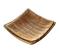 Stylish woven food basket with uniform weave pattern for consistent visual appeal on dining surfaces
