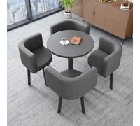 Stylish Yellow Round Dining Table Set with 4 Chairs - Perfect for Small Spaces, Balconies, and Dining Rooms - Ideal for Office Reception and Leisure Areas