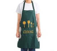 Stylish Yet Functional Waterproof Chef's Bib Featuring Multiple Pockets For Easy Access While Cooking (green)