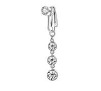 Stylish Zirconia No Piercing Belly Button Clip Easy to Wear Navel Rings Adjustable Comfortable Coppers Body Jewelry Women Belly Adornment, One Size, as described, as described
