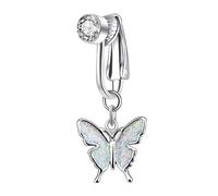 Stylish Zirconia No Piercing Belly Button Clip Easy to Wear Navel Rings Adjustable Comfortable Coppers Body Jewelry Women Belly Adornment, One Size, as described, as described
