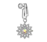 Stylish Zirconia No Piercing Belly Button Clip Easy to Wear Navel Rings Adjustable Comfortable Coppers Body Jewelry Women Belly Adornment, One Size, as described, as described