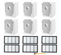 StylishClean Replacement Parts For iRobot Roomba s9 (9150) s9+ s9 Plus (9550) s Series Robot Vacuum Cleaner,6 Pack Dust Bags & 6 Pack Vacuum Filters
