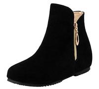 StyliShoes Casaul Women Ankle Boots with Flat Heel Black
