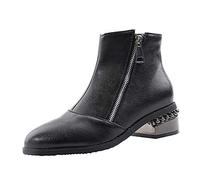 StyliShoes Women Ankle Booties with Low Heel and Zip