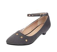 StyliShoes Women Casual Shoes with Cone Heel Grey