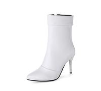 StyliShoes Women Dressy Ankle Boots with Stiletto White