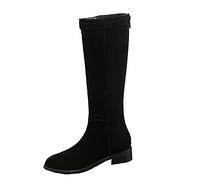 StyliShoes Women Low Heel Casual Solid Color Knee High Boots