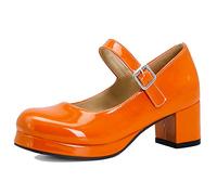 StyliShoes Women Mary Jane Shoes with 5-Colour Available and Bukles Orange