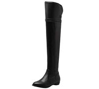 StyliShoes Women Over-The-Knee Boots with Low Heel Black