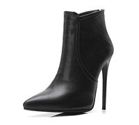 StyliShoes Women Sexy Ankle Boots with High Stiletto and Pointed Toe Black