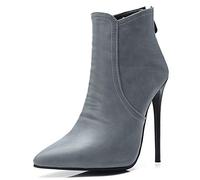 StyliShoes Women Sexy Ankle Boots with High Stiletto and Pointed Toe Grey