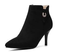 StyliShoes Women Sexy Ankle Boots with Thin Heel Black