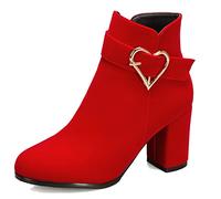 StyliShoes Women's Chunky Heel Ankle Boots with Fashion High-Heeled