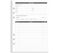 Stylist Binder Insert Cards for A5 Binder - 6-Hole Client Profile Cards for Hair Stylist, Salon, Spa, Hairdresser, 100 Sheets/200 Pages Business Data Client Card, 5.8''×8.3''