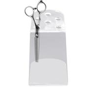 Stylist Cutting Tool Stand - Six Slot Çlear Pląstic, Display Base, Ćlear Desktop Salon Organizing, Countertop Beauty Equipment Arranger | Professional Hairdressing Accessory Rack Śalon-wi