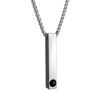 Stylist Stripes Necklace 'Dich ich Liebe' 100 Languages Engraving, Love Necklace for Girlfriend, Gifts for Women, Mother's Day, Valentine's Day, Christmas Day, Mittelgroße, Bronze (silver)