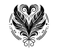 Stylization of The Central Feather Emblem Wall Decals PVC 42x46cm Can Modify and add Information Black