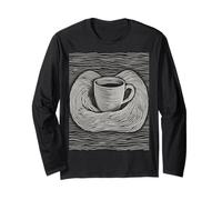 Stylized Abstract Coffee Cup Art for Coffee Lovers Long Sleeve T-Shirt