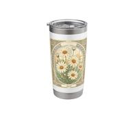 Stylized April Daisy Birth Month Flower Stainless Steel Insulated Tumbler