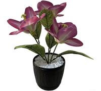 Stylized Artificial Tulip Bonsai Plant with Subtle Color Variation and Textured Petals for Thoughtful Space Styling (Red)