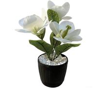 Stylized Artificial Tulip Bonsai Plant with Subtle Color Variation and Textured Petals for Thoughtful Space Styling (White)